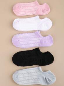 10 Pairs Women Thin Casual Summer Boat Socks, No Show Socks, Breathable Non-Slip Hidden Short Socks, Fashionable Multi-Color - Multicolor - View 2