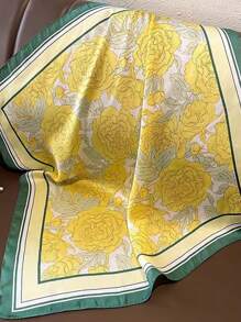 1 件丝绸印花多用途围巾、头带、发带，适合日常佩戴 - 黃色 - 查看 3