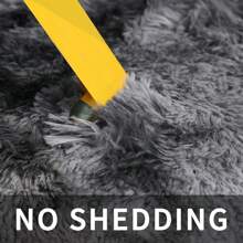 Sour Lemon Large Size Fluffy Rugs, Non-Slip Soft Shaggy Floor Carpet Mats & Rugs For Room Decor, Washable Nonslip Modern Area Rug, Modernstyle Antislip Decorative Carpets For Home Livingroom Bedroom Nursery, Big Rug, Large Rug, Home Decor - Nhuộm Tie-dye Xám đậm - Xem 5