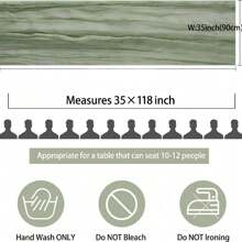 1 件装 10 英尺粗棉布桌旗 35x118 英寸 波西米亚风纱布桌旗 粗棉布长桌旗 浪漫桌旗 适用于婚礼新娘送礼会生日派对餐桌装饰（灰绿色）