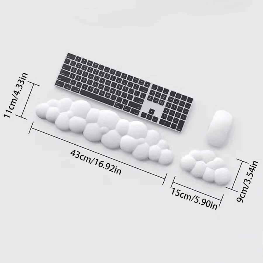 Set Repose-poignets ATTACK SHARK Cloud - Pour Clavier Et Souris - Ergonomique, Antidérapant - Rose Clair