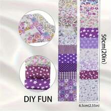 40 条 6.5*50 厘米/2.6*19.7 英寸多色卷条，漂亮花卉图案布条，适用于拼布、绗缝、缝纫、手工、DIY 娃娃衣服、玩具 - 彩色 - 查看 6