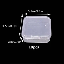 10pcs/20pcs/40pcs Transparent Storage Box, Earrings, Rings, Jewelry DIY Storage Box, Fishing Hook Storage Box, Portable Multi-Purpose Storage Box, Round Storage Box, Apple Storage Box, Square Storage Box, Square Storage Box Without Compartments - White - View 13