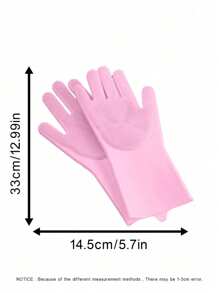 1set Blue Pet Bathing Gloves, Silicone Dog Cat Brush Shower Massage Scrubber Pet Bathing Accessories