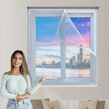 窗户蚊帐,防蚊纱窗,网状防虫空气薄纱隐形黑色玻璃纤维蚊子和苍蝇 - 白網白邊 - 查看 2