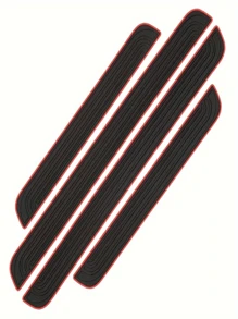 4pcs Rubber Car Door Sill Protector, Door Entry Edge Guard Trim Anti-Scratch Exterior Parts, Auto Decorative Accessories