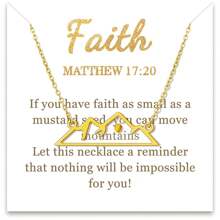 1 件芥菜籽项链，基督教女性礼物，毕业礼物，洗礼励志山项链生日礼物送给女性朋友妈妈奶奶，宗教信仰珠宝 - 彩色 - 查看 14