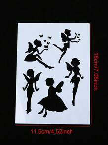 1pc DIY Hollow Painting Template Quay lại trường học - trắng - Xem 7