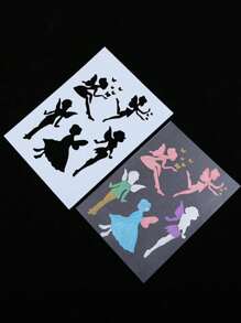 1pc DIY Hollow Painting Template Quay lại trường học - trắng - Xem 2