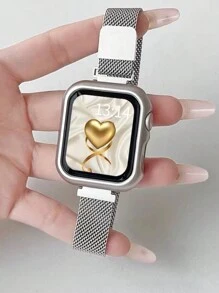 1pc Apple Watch Case, Half-Covered PC Hard Shell Protective Cover Without Screen Protector, Compatible With Apple Watch Series 9/8/7/6/5/SE/4/3, 38mm/40mm/41mm/44mm/45mm/49mm (Watch And Band Not Included)