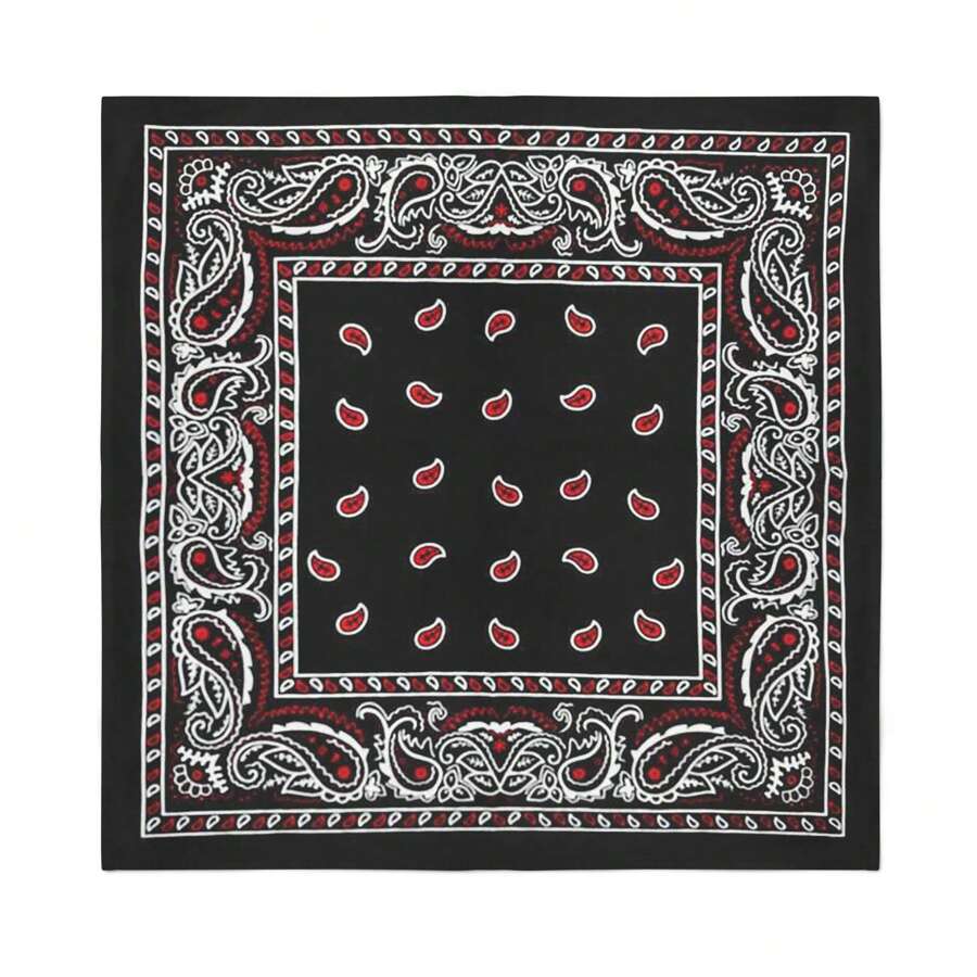 JORDEFANO Pack Of 20 Men's Pocket Square Soft Handkerchiefs 100% Pure Cotton - Black and Red - View 1