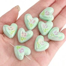 beadia 2/6/10pcs 20x19mm Acrylic Electroplated UV Oil Droplets Heart-Shaped Tulips Suitable For DIY Bracelets, Necklaces, Keychains, Mobile Phone Chains, Material Beads, Bag Accessories, Loose Beads - Love - View 11