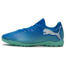 Puma Men's Football Shoes FUTURE 7 PLAYTT Spikes Low-Top Artificial Turf Lightweight Broken Nails Football Shoes 107943-01 - Super Blue-mint Green-white - View 1