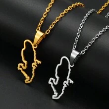 1 件轮廓 Sesign 马提尼克岛地图吊坠项链适合女士女孩法国岛屿珠宝 - 彩色 - 查看 3