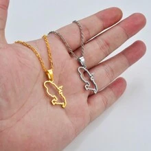 1 件轮廓 Sesign 马提尼克岛地图吊坠项链适合女士女孩法国岛屿珠宝 - 彩色 - 查看 4