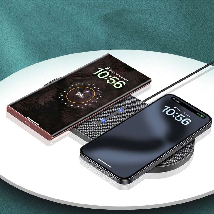 Đế sạc không dây kép 2 trong 1, đế sạc không dây nhanh cho iPhone 16 15 14 13 12 11/Pro/Max/Plus/Mini/8/SE/X/XS, Airpods 4/3/2/Pro2/Pro, trạm sạc nhiều thiết bị cho S24 S23 S22 S21 Galaxy/Note/Galaxy Buds tương thích với máy tính xách tay, Pixel, Galaxy và các sản phẩm điện tử khác hỗ trợ sạc không dây - Xám - Xem 1