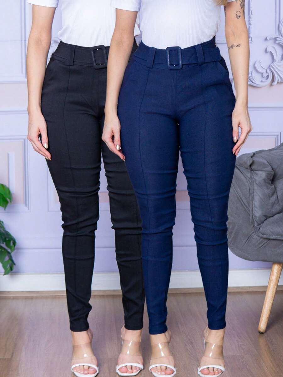Women Pants - 藏蓝色 - 查看 1