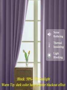 Estelar Textiler 素色1片簡約風黃色的滌綸臥室和客廳單面板遮光窗簾 - 黃色 - 查看 8