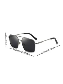 1pc Men's Polarized Black Metal Fashion Glasses, Men Can't Resist
