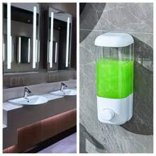 1 pieza Dispensador de jabón montado en la pared, dispensador de loción/champú tipo exprimible, botella de champú, recipiente de jabón líquido montado en la pared para hotel, decoración de baño del hogar, decoración de otoño, regreso a la escuela