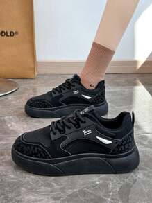 2024 Autumn/Winter INS Platform Chunky Sneakers, Wine Red & Black Short Boots, Casual Shoes For Women, Student Flat Motorcycle Boots