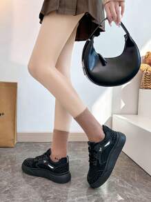 2024 Autumn/Winter INS Platform Chunky Sneakers, Wine Red & Black Short Boots, Casual Shoes For Women, Student Flat Motorcycle Boots