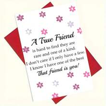 1pc Emotional Friendship Card, Suitable For Appreciation To Best Sister Or Bestfriend, Understands My Heart, Long-Distance Friendship, Birthday Card, Gift Card,Christmas - Red - View 6
