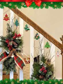 10 chiếc - Đồ thủ công tự làm cây thông Noel, Đồ trang trí treo hình cây thông Noel bằng gỗ chưa hoàn thiện có lỗ, Thẻ quà tặng, Thu hoạch, Lễ Tạ ơn, Trang trí tiệc Giáng sinh, Giáng sinh - kaki - Xem 6