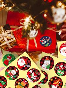 40 张（240 件）圣诞礼物包装贴纸，自粘式 - 彩色 - 查看 2