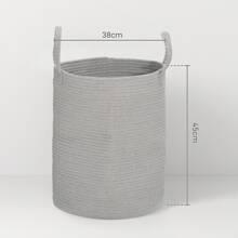 HOMCOM Laundry Hamper, Cotton Rope Laundry Basket With Handles, Collapsible Washing Bin