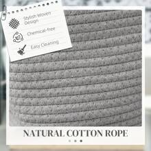 HOMCOM Laundry Hamper, Cotton Rope Laundry Basket With Handles, Collapsible Washing Bin