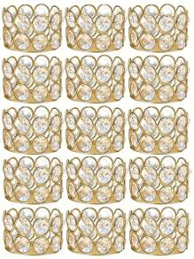 1/4/8/10/12/24 piezas Portavelas decorativos de cristal dorados/plateados de 1.6 pulgadas de altura, aptos para ceremonia de boda, centro de mesa para comedor, Navidad, regalos de Año Nuevo