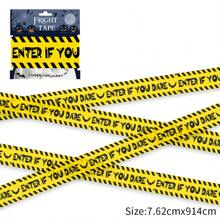 1pc-Mini Warning Tape Halloween Party Supplies Decoration Halloween Warning Line Layout Skull Warning Tape Disposable Warning Tape Suitable For Halloween Parties Zombie Parties Mysterious Murderers Equivalent 600cm * 8cm