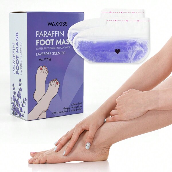 WAXKISS 1 Pasang Masker Tangan/Kaki Lilin Parafin, Sarung Tangan/Kaos Kaki SPA Lilin Parafin, Untuk Melembapkan dan Menutrisi
