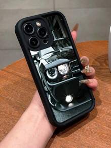 Luxury Car Design Full Camera Lens Protection Hard PC Phone Case,Matte Finish Shockproof Cover With Camera Lens Protective Compatible With Iphone 11 12 13 14 15 Pro ProMax XS XR X 7 8 Plus SE 2022 13 Mini, Gift For Friends Men Or Women - Black - View 3
