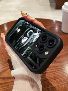 Luxury Car Design Full Camera Lens Protection Hard PC Phone Case,Matte Finish Shockproof Cover With Camera Lens Protective Compatible With Iphone 11 12 13 14 15 Pro ProMax XS XR X 7 8 Plus SE 2022 13 Mini, Gift For Friends Men Or Women - Black - View 2
