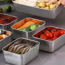 Set de 6 cajas de almacenamiento de alimentos de acero inoxidable 316, a prueba de fugas y reutilizables, caja de almuerzo con tapa apilable para carnes, frutas y verduras, organización y almacenamiento de cocina, accesorios de cocina, regalo de Navidad