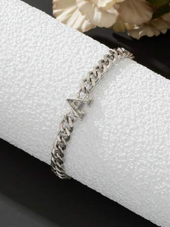 1個時尚簡約的金屬粗字母鏈手鍊男款