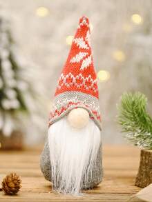 1 Pieza/3 Piezas Decoraciones de Navidad, Sombrero de Punto de Copo de Nieve Muñeco Viejo del Bosque Ornamentos, Al lado del Árbol de Navidad Muñeco sin Rostro Creativo, Decoración de Escena, Fiesta Festiva Decoración del Hogar, Halloween, Decoración de Halloween