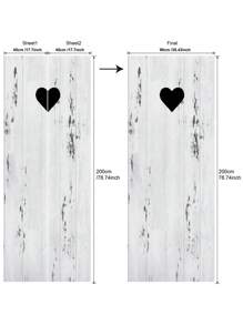 15.16"X78.74" X 2pcs / 17.7"X78.74" X 2pcs Creative Distressed White & Yellow Wood Grain Wall Stickers, Black Heart Decor Door Stickers, Removable Self-Adhesive Wall Decals, Fridge Stickers, Waterproof Removable Door Stickers, Stickers, Wall Decals, Vinyl Decals, Home Decor, Spring Decor, Refresh Your Home, Rama Decor Sticker Gift, Birthday & Graduation Gift - Multicolor - View 12