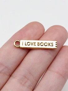 12pcs/Bag 27x5mm I Love Books Charms Pendant For DIY Jewelry Making DIY Earring, Necklace, Bracelet, Keychain Making - I LOVE BOOKS - View 4