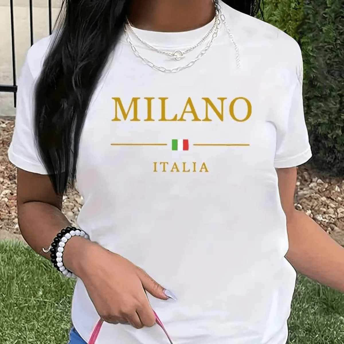 MILANO WOMEN'S T-SHIRT, COUNTRY, PLUS SIZE FASHION - 白色 - 查看 1