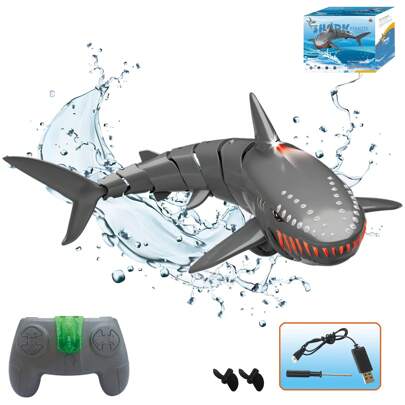 Juguete de tiburón con control remoto de 2,4 G,juguetes eléctricos de peces de tiburón RC , juguete de agua,Simulated tiburón swimming children's toys,regalos para niños,regalo de cumpleaños de niño