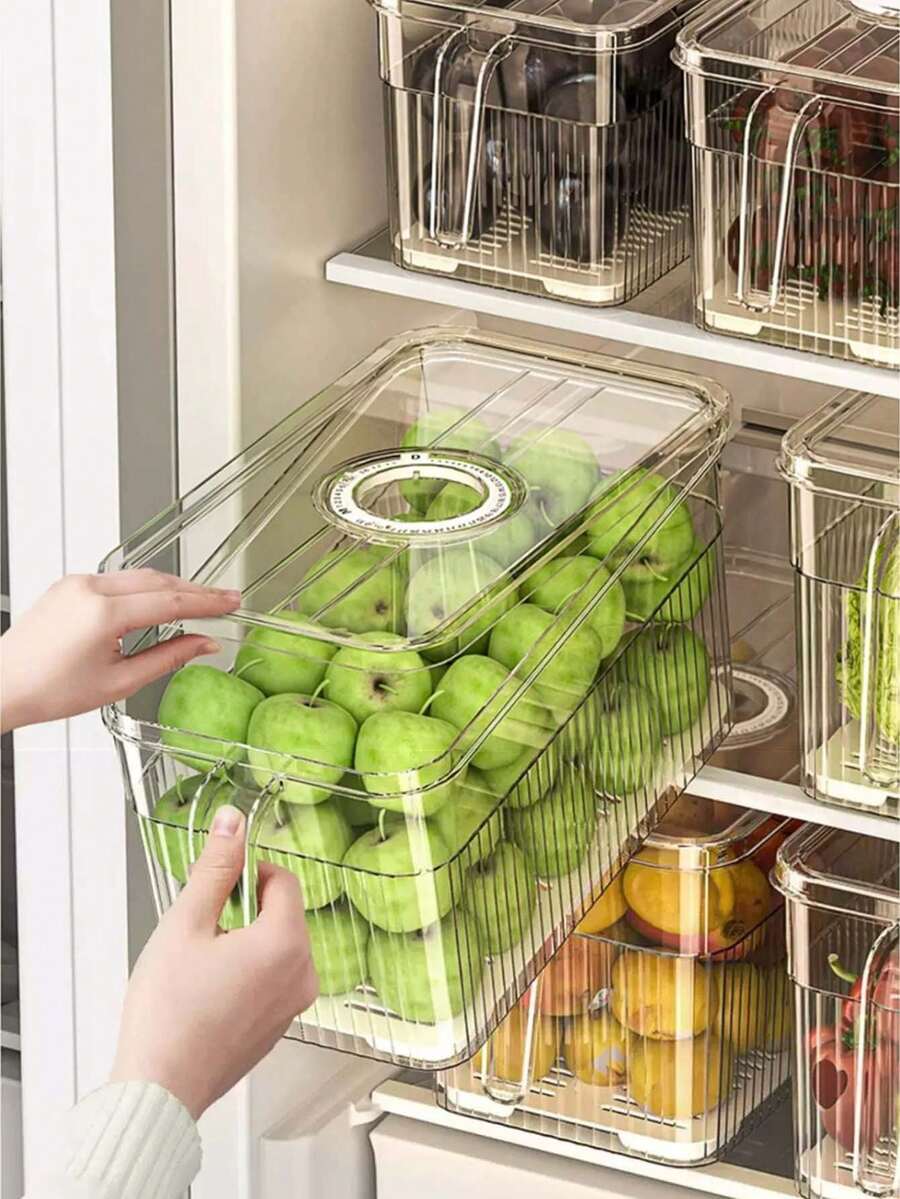 1pc Refrigerator Storage Box Food Organizer Tray, Kitchen Vegetable