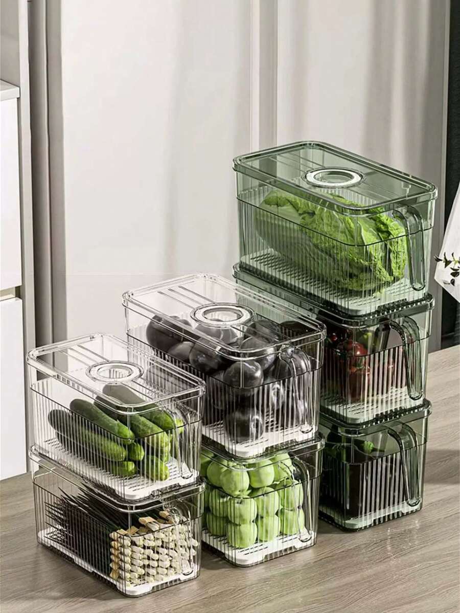 1pc Refrigerator Storage Box Food Organizer Tray, Kitchen Vegetable