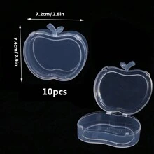 10pcs/20pcs/40pcs Transparent Storage Box, Earrings, Rings, Jewelry DIY Storage Box, Fishing Hook Storage Box, Portable Multi-Purpose Storage Box, Round Storage Box, Apple Storage Box, Square Storage Box, Square Storage Box Without Compartments - White - View 19