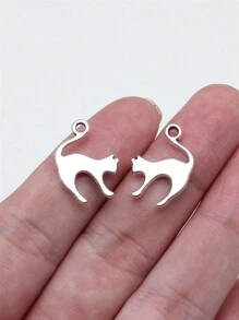 15pcs/Bag 19x14mm Cat Charms Pendant For DIY Jewelry Making DIY Earring, Necklace, Bracelet, Keychain Making - Cat - View 8