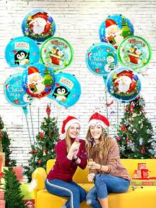 10 piezas de globos de aluminio de 18 pulgadas para Navidad, adecuados para decoraciones de fiesta de Navidad