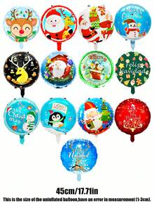 10 piezas de globos de aluminio de 18 pulgadas para Navidad, adecuados para decoraciones de fiesta de Navidad