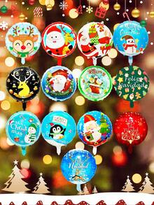 10 piezas de globos de aluminio de 18 pulgadas para Navidad, adecuados para decoraciones de fiesta de Navidad